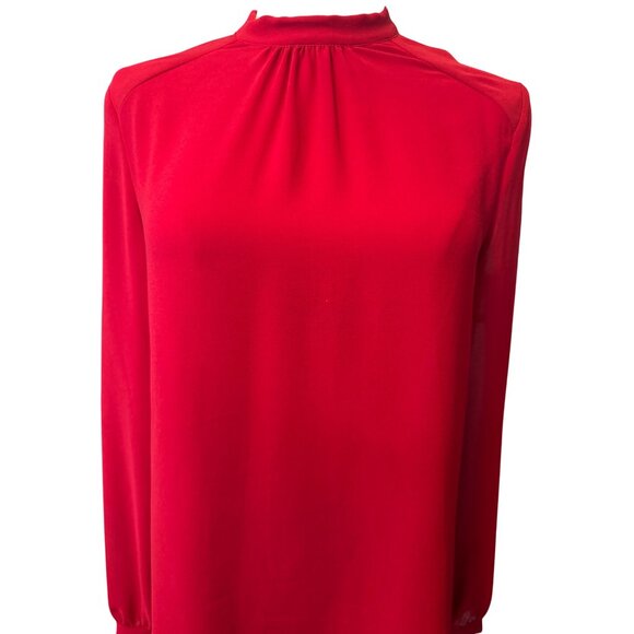 2/$30 ZARA Candy Apple Red Small Sheer Backless Blouse Back Neck Tie - Picture 8 of 14